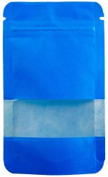 BLUE kraft paper bag, 140 x 85 mm, with window, 50 pcs. 