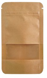 Kraft paper bag BROWN, 140 x 85 mm, with window, 50 pcs. 