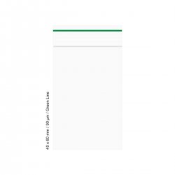 Poly.-Bag 4.0cm x 6.0cm-Thick-90my 500 Pcs. GREEN LINE 