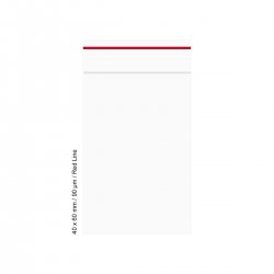 Poly.-Bag 4.0cm x 6.0cm-Thick-90my 500 Pcs. RED LINE 