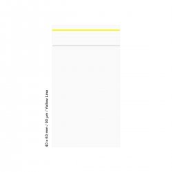 Polybeutel 4 mal 6cm, 90my, YELLOW LINE, VE500 