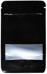Mylar bag small WINDOW 140 x 85mm, VE50, BLACK 