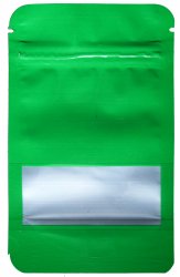 Mylar bag small WINDOW 140 x 85mm, VE50, GREEN 
