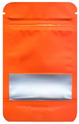 Mylar bag small WINDOW 140 x 85mm, VE50, ORANGE 