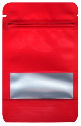 Mylar bag small WINDOW 140 x 85mm, VE50, RED 