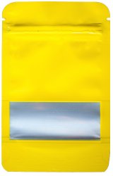 Mylar bag small WINDOW 140 x 85mm, VE50, YELLOW 