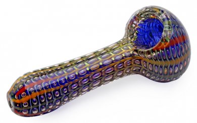 Glas Handpfeife,Glass Bubble Pipe With Gold Fuming, 10 cm 