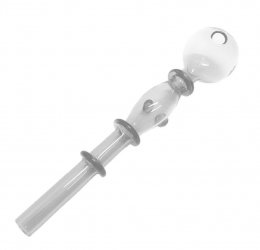 Glass pipe, Designer Oil Pipe oval and ring, 15cm 