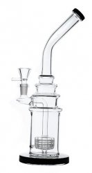 Bong, black, Multi RIng Bong With Shower, 30cm 