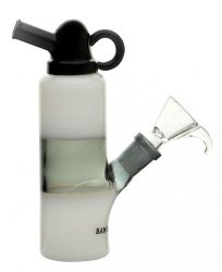 White Mini Bottle Bong, 15cm 