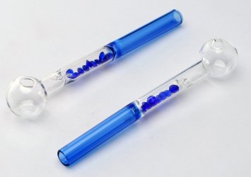 Oil Pipe with Crystals Blue, 15cm 
