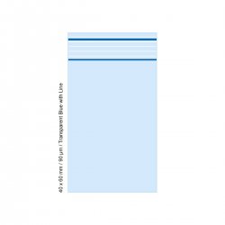Polybeutel 4 mal 6cm, 90my, TRANSPARENT BLUE, VE500 