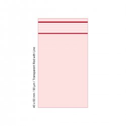 Polybeutel 4 mal 6cm, 90my, TRANSPARENT RED, VE500 