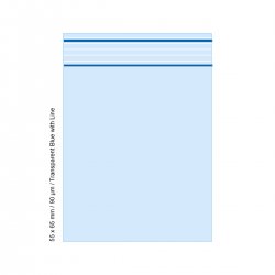 Polybag 5.5 x 6.5cm, 90my, TRANSPARENT BLUE, 500 Pcs. 