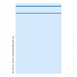 Polybag 6 x 8cm, 90my, TRANSPARENT BLUE, 500 Pcs. 