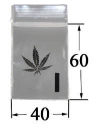 Zip Bag 4.0cm x 6.0cm-LEAF 100 Pc. 