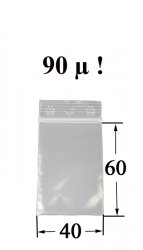 Druckverschlussbeutel  4 mal 6 cm, DICK 90my, VE100 