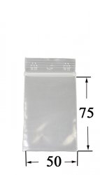 Druckverschlussbeutel  5 cm mal 7,5 cm, 50 µ, VE100 
