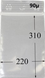 Zip Bag 22.0cm x 31.0cm-100 Pc. 