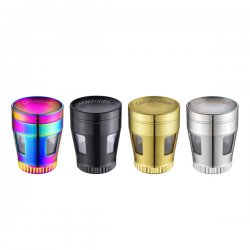 Metall-Grinder, 50mmØ, 4-parts, CURVED+WINDOW 