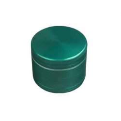 Alu-Grinder, GRÜN, 50mm Ø, 4-teilig mit Sieb, CNC gefräst 