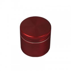 Alu-Grinder, ROT, 50mm Ø, 4-teilig mit Sieb, CNC gefräst 