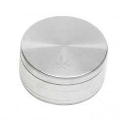 Alu-Grinder, 90 mm Ø, 4-teilig mit Sieb, CNC gefräst 