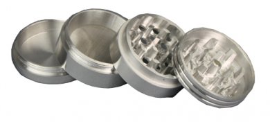 Alu-Grinder, 50mm Ø, 4-teilig mit Sieb 