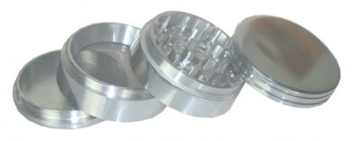 Alu-Grinder, 55 mm Ø, 4-teilig mit Sieb 
