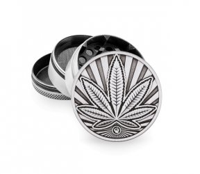 Metall Grinder, 50mmØ, 4-teilig, Sieb, Relief: HIGHLIFE  