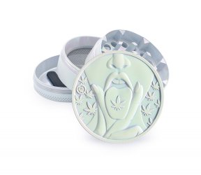 Metall Grinder, 50mmØ, 4-teilig, Sieb, Relief: ICY PEARL 420 GIRL  