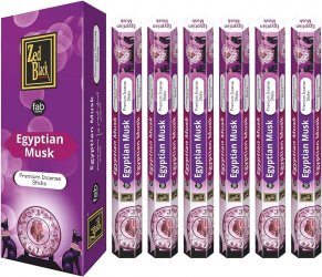 Incense, Zed Black, FAB EGYPTIAN MUSK, 6 packs of 20 pieces 