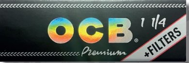 OCB Black Premium 1 1/4, with Filter Tips, 24-pack 