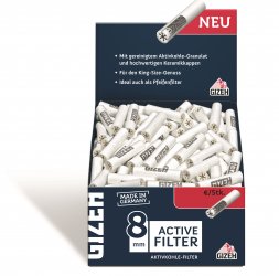 GIZEH Active Filter 8mm, box 200 Filter pc. 