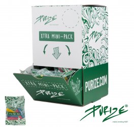 PURIZE® Dispenser / Spenderbox XTRA Slim Size Aktivkohlefilter 100x5er Mini Pack 
