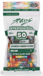PURIZE Aktivkohlefilter RAINBOW 1x50er, 5,9 mm Ø, XTRA Slim Size 