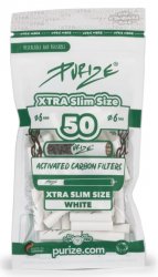 PURIZE Aktivkohlefilter WEIß 1x50er, 5,9 mm Ø, XTRA Slim Size 