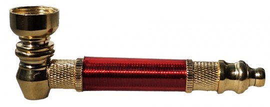 Schraubpfeife, Metall und Kunststoff, 9 cm lang, GOLD 