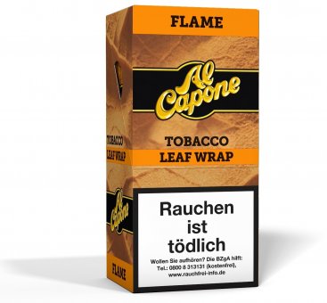 Al Capone, 18 x 1 single Tobacco Leaf Wrap, FLAME 