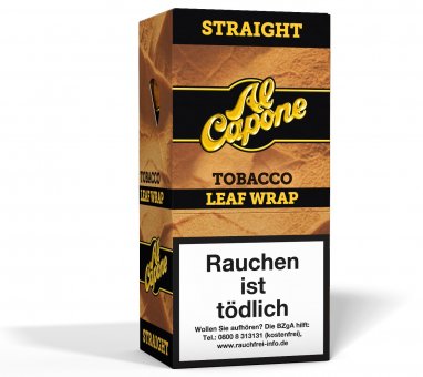 Al Capone, 18 x 1 single Tobacco Leaf Wrap, STRAIGHT 