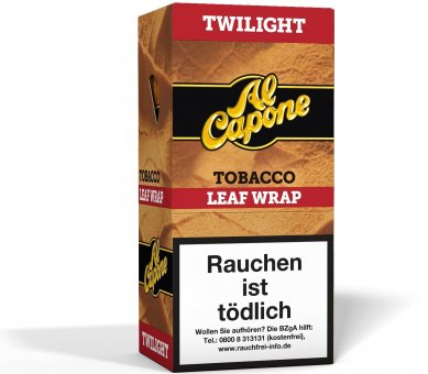 Al Capone, 18 x 1 single Tobacco Leaf Wrap, TWILIGHT 