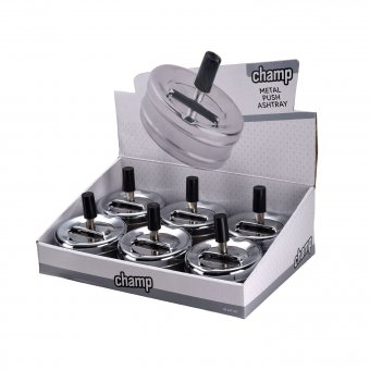 METAL PUSH ASHTRAY, 6 pcs. 