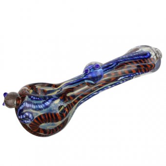 Coloured Glass Pipe ca. 14cm 