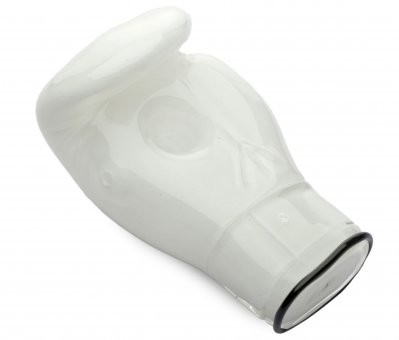 GLAS HAND-Pipe weiß, 10cm, 1 Stück 