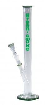 Glasbong Zylinder, Green Smoke, 46cm Höhe, 18.8er Stecksystem  