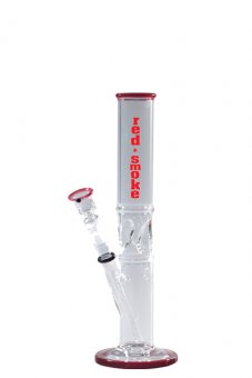 Glasbong Zylinder, Red Smoke, Eiswürfelfänger, 33 cm Höhe, 14.5er Stecksystem  