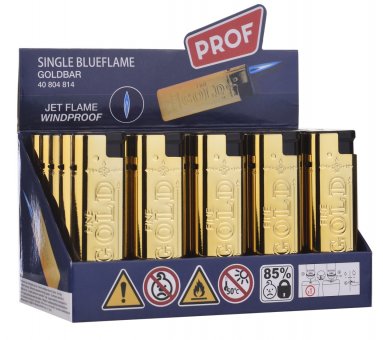 JET Lighter, Goldbarren, eloxiertes Metall Gehäuse, VE25 
