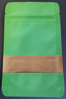 Kraft paper bag GREEN, 140 x 85 mm, with window, 100 pcs. 