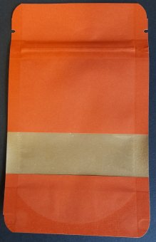 ORANGE, kraft paper bag, 140 x 85 mm, with window, 100 pcs. 