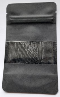 Black kraft paper bag, 140 x 85 mm, with window, 100 pcs. 